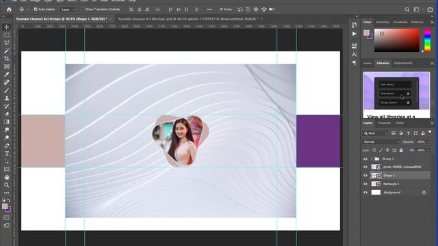 Simple Youtube Banner Design - Photoshop Tutorial смотреть онлайн