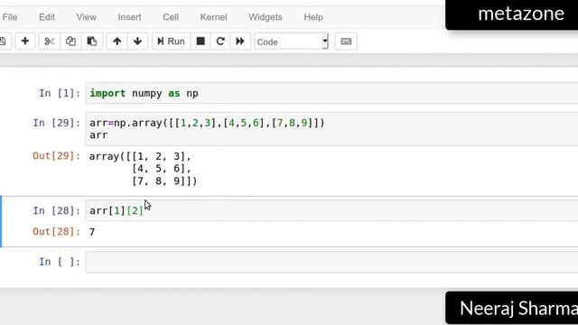 16 2D indexing and list slicing with numpy array смотреть онлайн