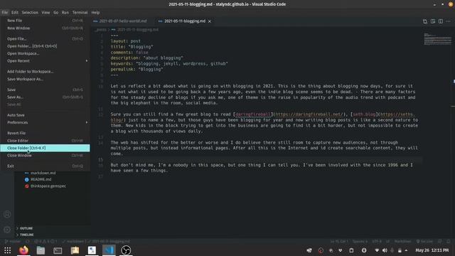 How to close a project folder in Visual Studio Code смотреть онлайн