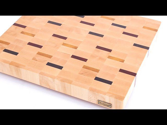 Making an end grain cutting board with colored strips смотреть онлайн