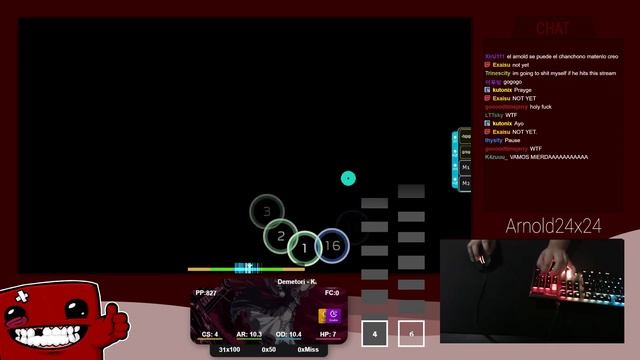 [Live] Arnold24x24 | Demetori - Kanjou no Matenrou [Extra Stage] +HDDT 97.31% {832pp 1❌} - osu! смотреть онлайн