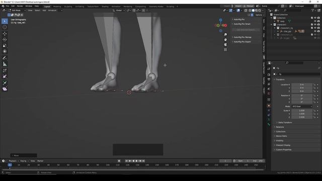 Риг персонажа в Blender аддоном Autorigpro смотреть онлайн