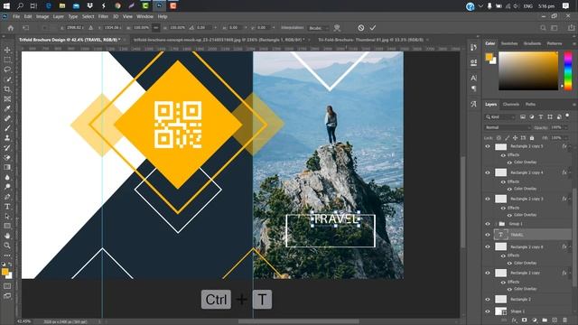 Tri fold Brochure Design - Photoshop cc Tutorial смотреть онлайн