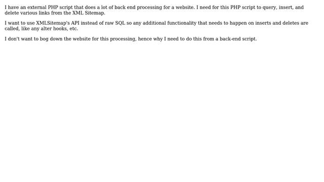 Drupal: How can I access XMLSitemap links from external PHP script? смотреть онлайн