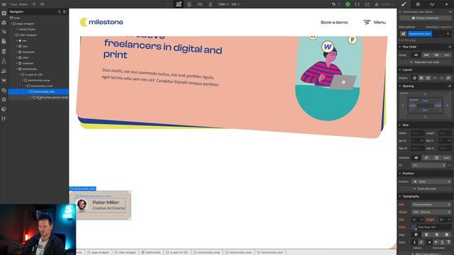 08. Advanced Webflow tutorial: Build the Testimonial section with me смотреть онлайн