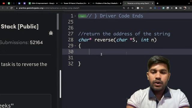 Reverse a string using Stack | Problem of the Day-08/03/22 | Siddharth Hazra смотреть онлайн