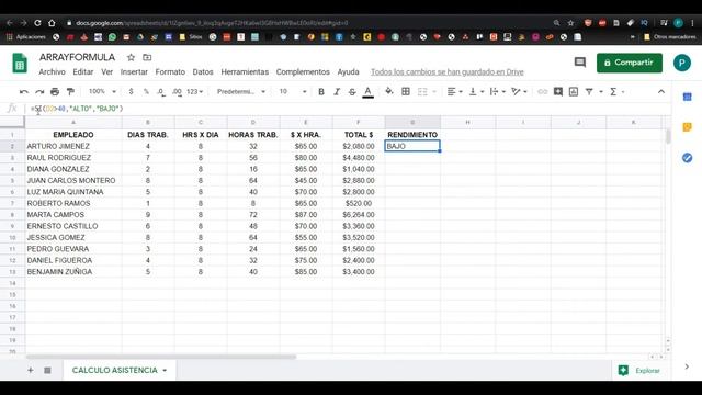 Google Sheets Tutorial Español - Funcion ARRAYFORMULA - Introduccion Arrays смотреть онлайн