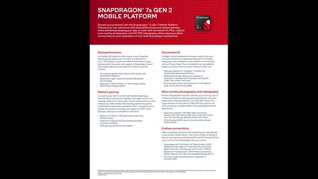 Qualcomm представила 4 нанометровый процессор Snapdragon 7s Gen 2 для недорогих смартфонов смотреть онлайн