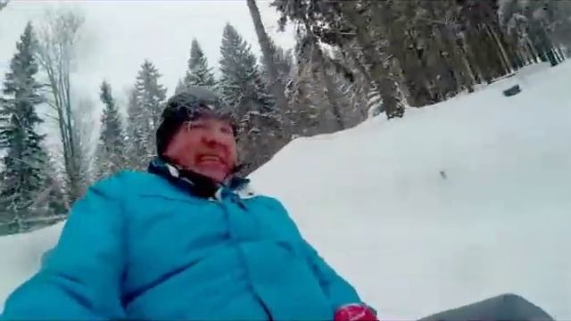 Австрия. Альпы. На санках по лыжным спускам.... смотреть онлайн