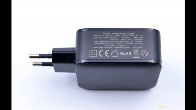 GaN зарядное устройство Ugreen CD224 65W | #Обзор
