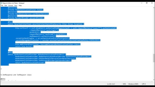 11. JWT Token in Spring Web Security in Java 2 | Spring Boot Tutorial смотреть онлайн