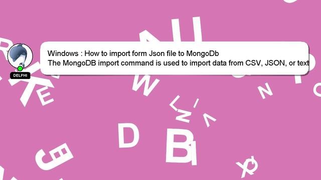 Windows : How to import form Json file to MongoDb смотреть онлайн