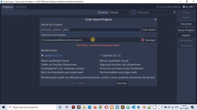 Criando o primeiro projeto no GODOT Engine Curso de Desenvolvimento de Jogos AULA 0007 смотреть онлайн
