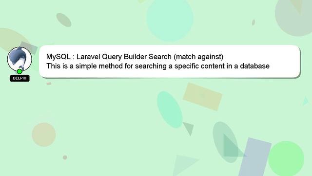 MySQL : Laravel Query Builder Search (match against) смотреть онлайн