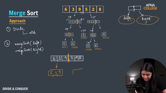 Merge Sort Basic + Space Optimized || ALPHA BATCH || APNA COLLEGE || DSA CHAPTER смотреть онлайн