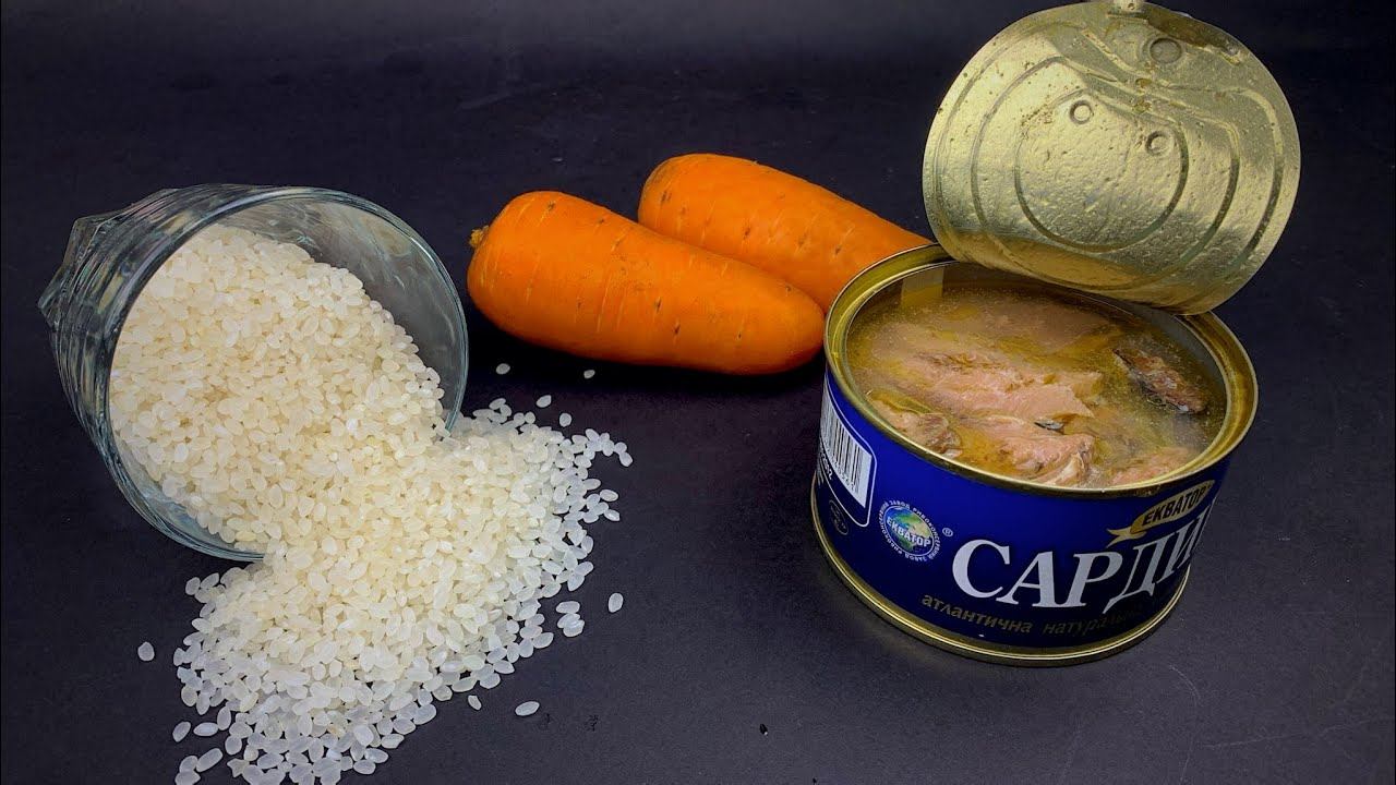 Беру РИС, КОНСЕРВЫ и готовлю ВКУСНЕЙШЕЕ БЛЮДО! Сама не ожидала что получится так вкусно! смотреть онлайн