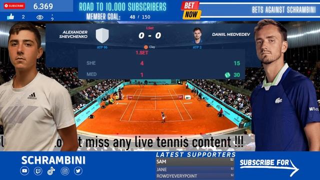 MEDVEDEV vs SHEVCHENKO I MUTUA MADRID 2023 I Free Live Tennis Stream SCORE ONLY CHAT Today смотреть онлайн