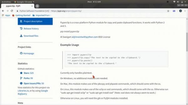 71.  Pyperclip - copy and paste text in Python