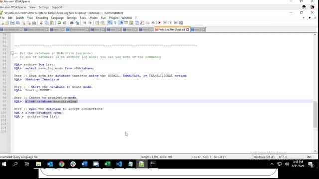 Oracle: Redo log files - Part 4 - Disable archive log mode. смотреть онлайн