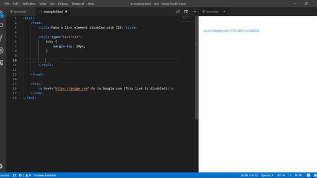 Make a Link Element Disabled With CSS Only смотреть онлайн