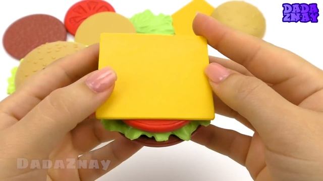 Чизбургер для детей| Учим цвета с игрушками| Делаем Чизбургер|Макдональдз Гамбургер| Видео для дете смотреть онлайн