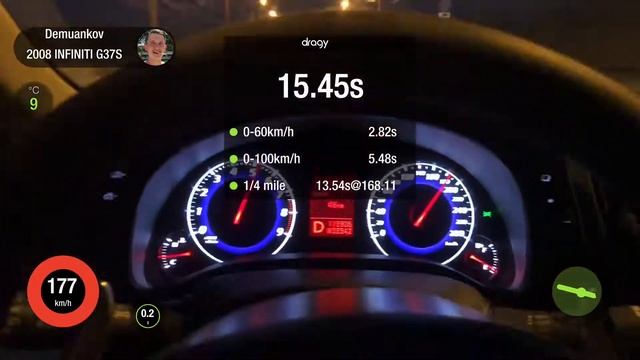 G37S Coupe Разгон 0-100 100-200 Infiniti Acceleration 1/4 mile Финик смотреть онлайн