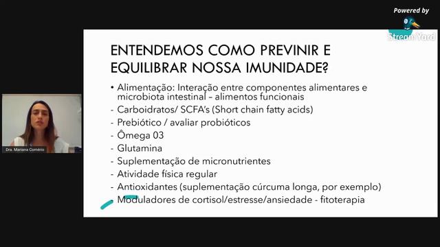 Live 009 - Studium - AEMED-ES - Imunidade e Suplementação - Dra. Mariana Comério смотреть онлайн