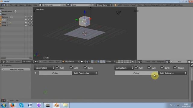 BLENDER урок 1 создание физики и создание управление персонажем смотреть онлайн