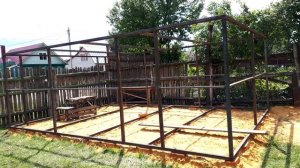 Металлический гараж своми руками стоимостью 50 тыс. рублей - часть 1 "скелет"