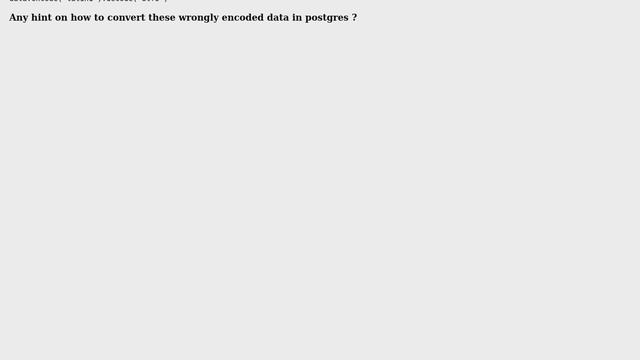 Databases: Postgres database encoding problem смотреть онлайн