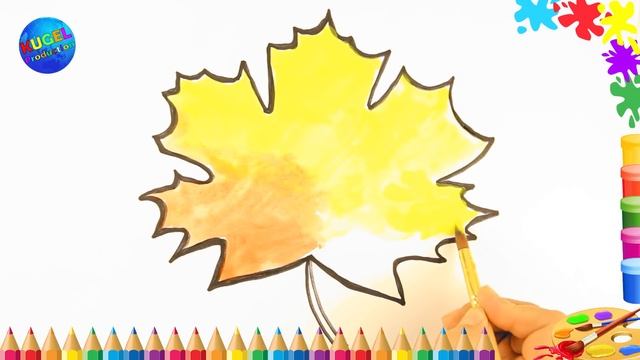 Кленовый лист | Как нарисовать кленовый лист | Легкие рисунки | Рисуем с детьми смотреть онлайн