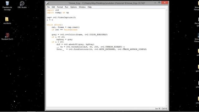 Detección de MOVIMIENTO en OPENCV y PYTHON смотреть онлайн