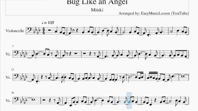Cello Sheet Music: How to play Bug Like an Angel by Mitski смотреть онлайн