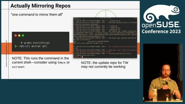 openSUSE Conference 2023 - Managing Local openSUSE (or other Linux) Repositories With RMT смотреть онлайн