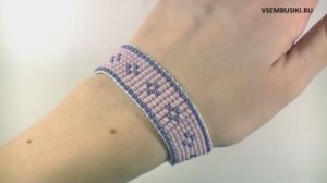 Плетение широкого браслета из бисера на станке мастер класс.mp4