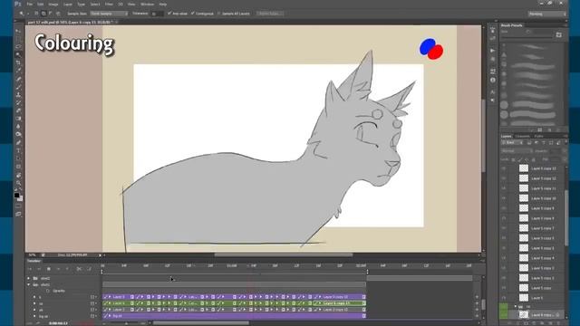 Animation in Photoshop Step-by-Step: #2 Actions, Colouring and Shading смотреть онлайн