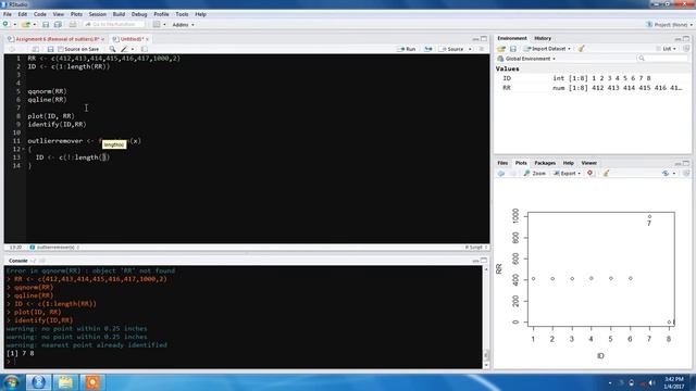 Removing outliers using identify function in R смотреть онлайн