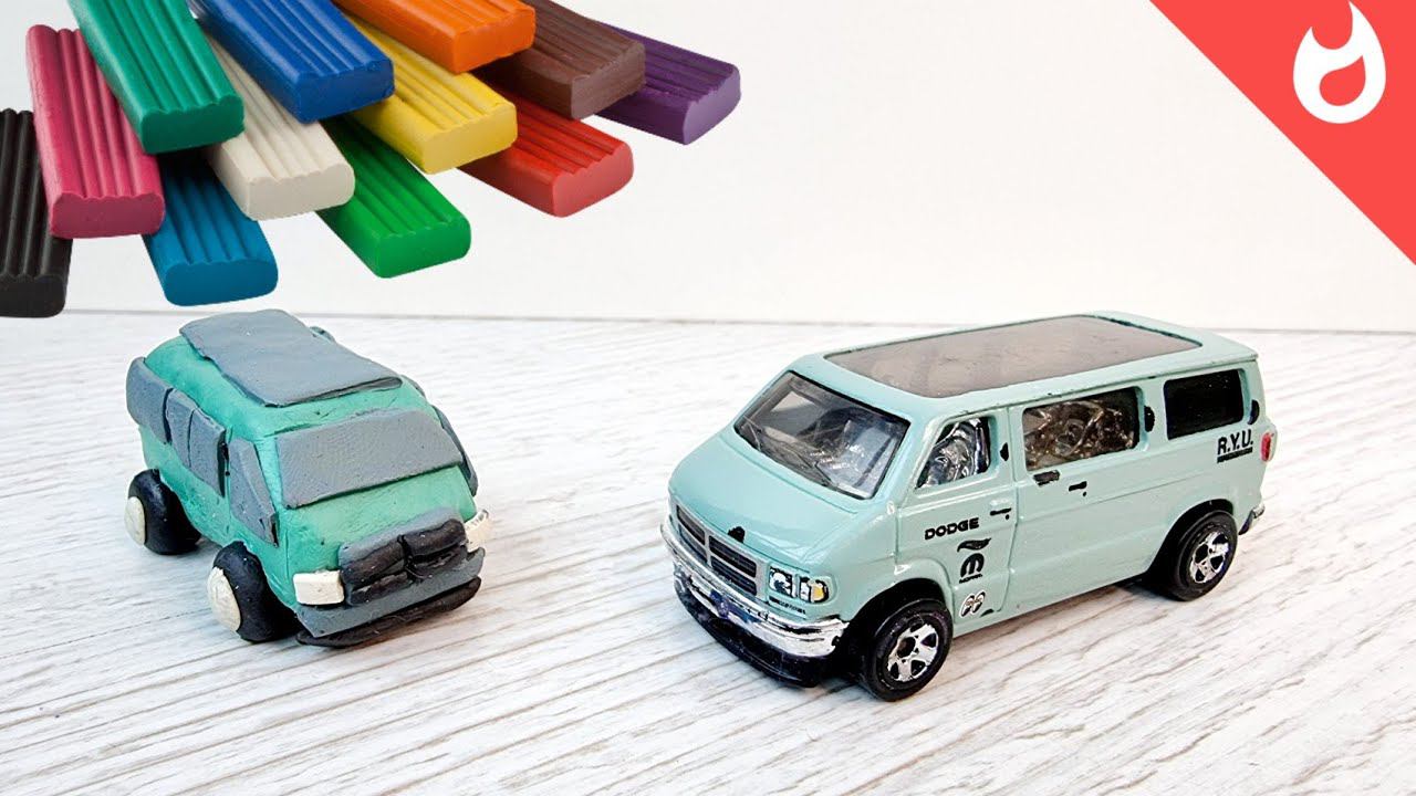 Машинки из пластилина /История завистливого фургона/ Лепка машинки/ фургон смотреть онлайн