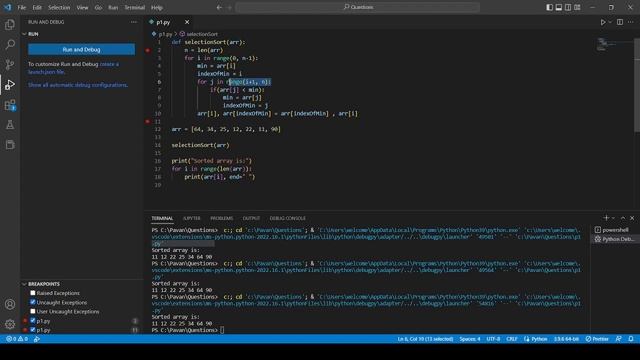 Telugu Python 09.2 Selection Sort Code смотреть онлайн