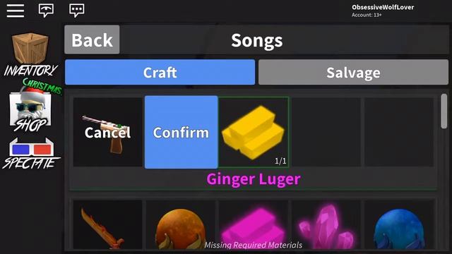 Crafting the Ginger Luger in ROBLOX MM2! смотреть онлайн