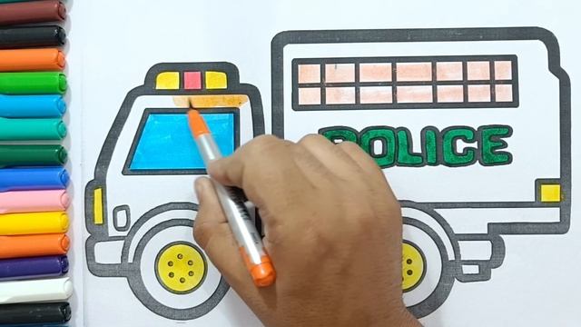 Police Truck Drawing, Coloring & Painting for Kids, Toddlers смотреть онлайн