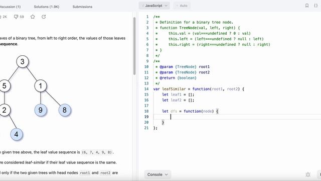 872. Leaf-Similar Trees | JavaScript | DFS | LeetCode Daily Challenge | Easy Solution & Explanation смотреть онлайн