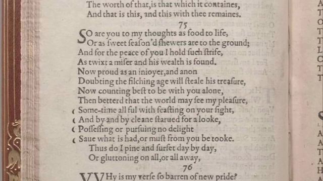 Shakespeare's Sonnet #75 "So are you to my thoughts as food to life" смотреть онлайн