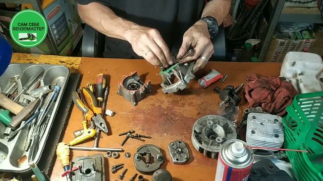 Как сделать замену коленвала и сальников на бензокосе. смотреть онлайн