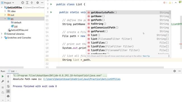 Java Tutorial: Print list of files & directories. смотреть онлайн
