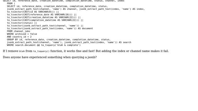 Querying Full-Text search JsonB смотреть онлайн