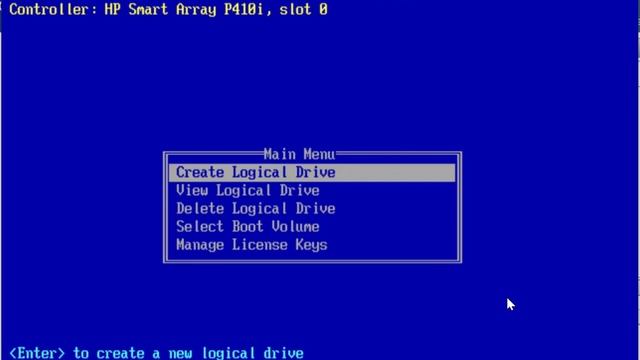 HP Smart Array P410i Controller Delete and Create Logical Drive смотреть онлайн