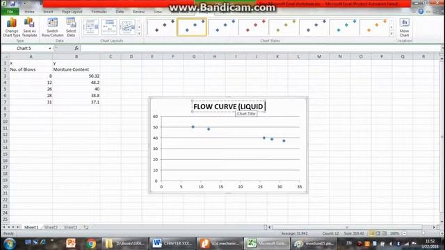 Plotting Flow Curve of Soil on Excel for Liquid Limit by Casagrande Apparatus смотреть онлайн