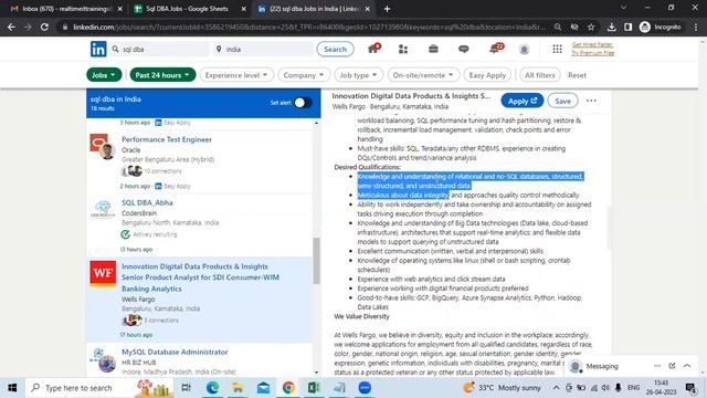 SQL DBA JOB OPENINGS FOR Coders Brain, WELLS Forgo смотреть онлайн