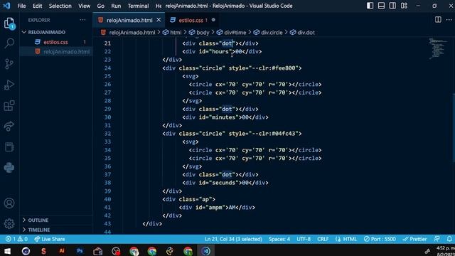 Como hacer un reloj con HTML CSS y JavaScript смотреть онлайн